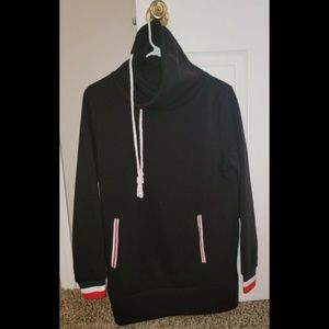 Black, Red and white long sweater